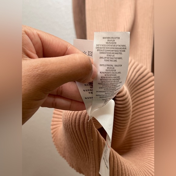 Self Portrait Ribbed cold shoulder sweater dress Sz med - Picture 14 of 16